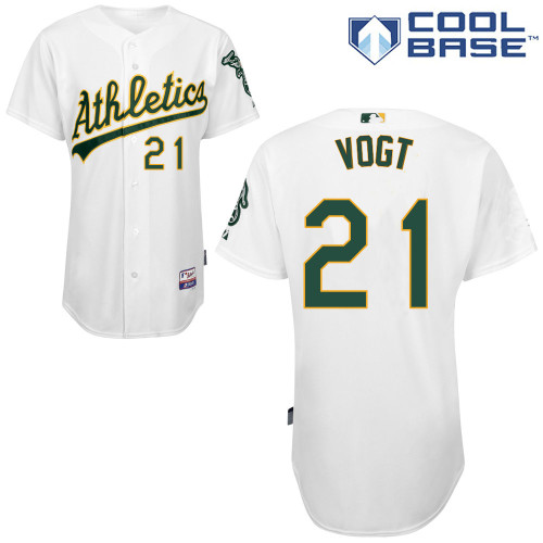 Stephen Vogt #21 MLB Jersey-Oakland Athletics Men's Authentic Home White Cool Base Baseball Jersey